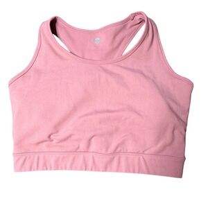 Body & Sol Sports Bra Crop Top Racerback Activewear‎ Workout Gym Pink 1X